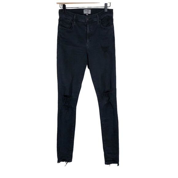 AGOLDE Sophie High Rise Skinny Jeans Ruthless Black Denim Size 27